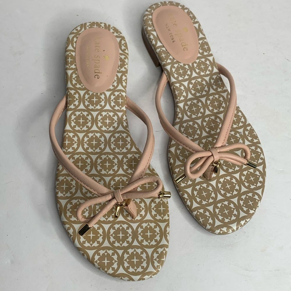 Kate Spade Mystic Bow pink leather sandals